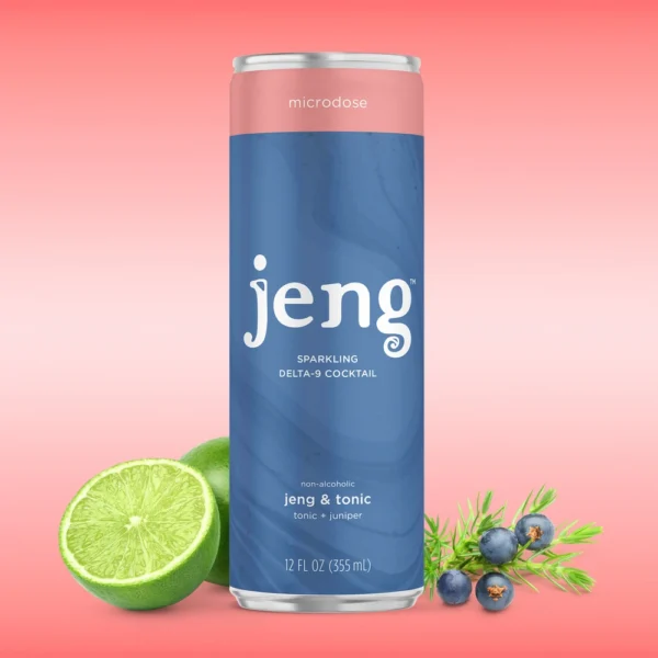 Jeng and tonic non-alcoholic seltzer